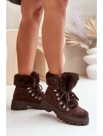Dámské zateplené kotníkové boty s kožíškem 9685 Tmavě hnědé MARQUIIZ Dámské zateplené kotníkové boty s kožíškem 9685 Tmavě hnědé MARQUIIZ