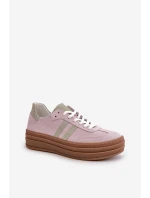 Zazoo N1068S4 Dámské Semišové Tenisky na Platformě Fialové