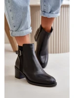 Dámské zimní zateplené boty na podpatku s přezkou Černé Nevillira Dámské zimní zateplené boty na podpatku s přezkou Černé Nevillira