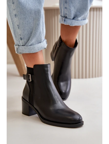 Dámské zimní zateplené boty na podpatku s přezkou Černé Nevillira Dámské zimní zateplené boty na podpatku s přezkou Černé Nevillira