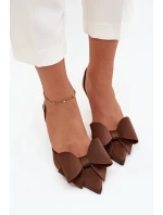 Lodičky s odkrytými patami a mašlí Hnědé Eklevia