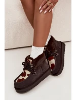 Dámské sněhule z přírodní semišové látky D.Franklin DFSH375008 čokoládové