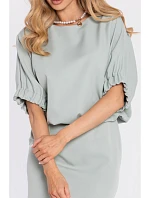 šaty s rozparkem na zádech mint model 22040505 - Moe