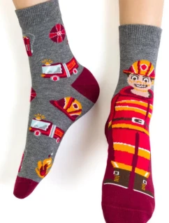 Chlapecké vzorované ponožky 014 MELANZ GREY 29-31