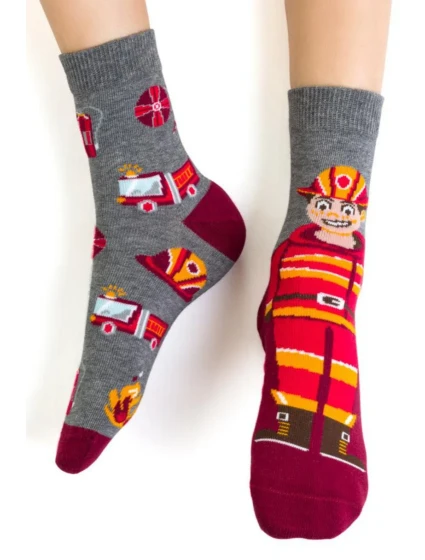 Chlapecké vzorované ponožky 014 MELANZ GREY 29-31 Chlapecké vzorované ponožky 014 MELANZ GREY 29-31