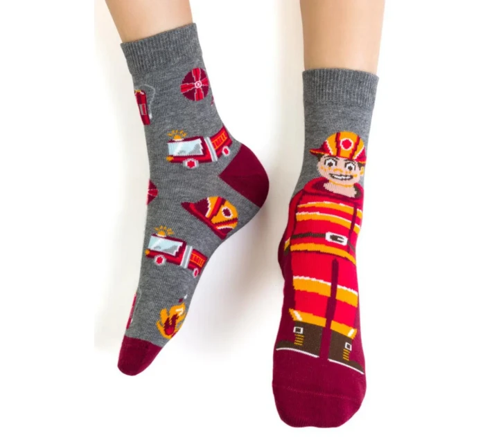 Chlapecké vzorované ponožky 014 MELANZ GREY 29-31 Chlapecké vzorované ponožky 014 MELANZ GREY 29-31