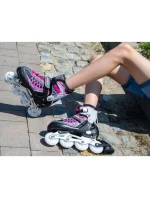 INLINE BRUSLE-KOLEČKOVÉ BRUSLE 4V1 ENERO PRO LED 30-33 PINK-GREY