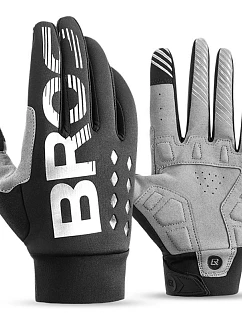 Zateplené cyklistické rukavice Rockbros, dlouhé, velikost: XXL - černo-šedé