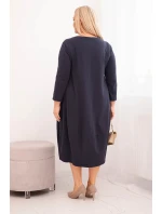 Dámská bavlněná Plus Size s ohrnovacími rukávy a kapsami model 21798723 - K-Fashion