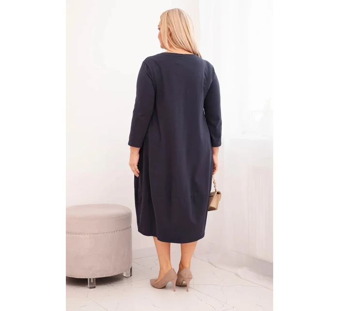 Dámská bavlněná Plus Size s ohrnovacími rukávy a kapsami model 21798723 - K-Fashion