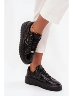 Lakované dámské tenisky na platformě model 21714420 Černé - Lee Cooper