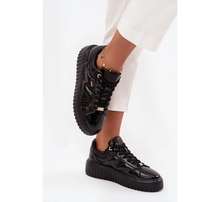 Lakované dámské tenisky na platformě model 21714420 Černé - Lee Cooper