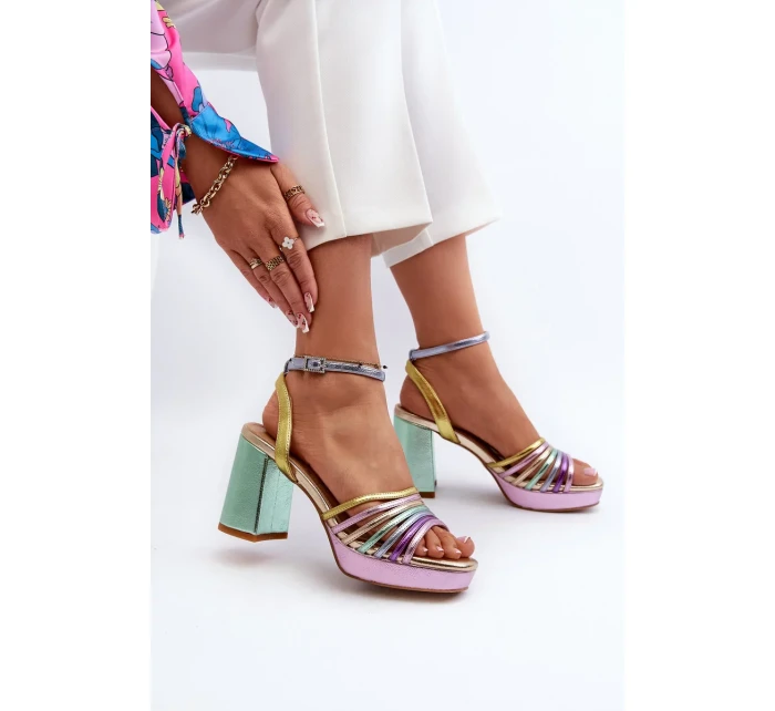 Dámské sandály na vysokém podpatku D&A Multicolor Dámské sandály na vysokém podpatku D&A Multicolor