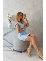 Dámské šaty s volánky 9098 Světle modrá - Kesi Dámské šaty s volánky 9098 Světle modrá - Kesi