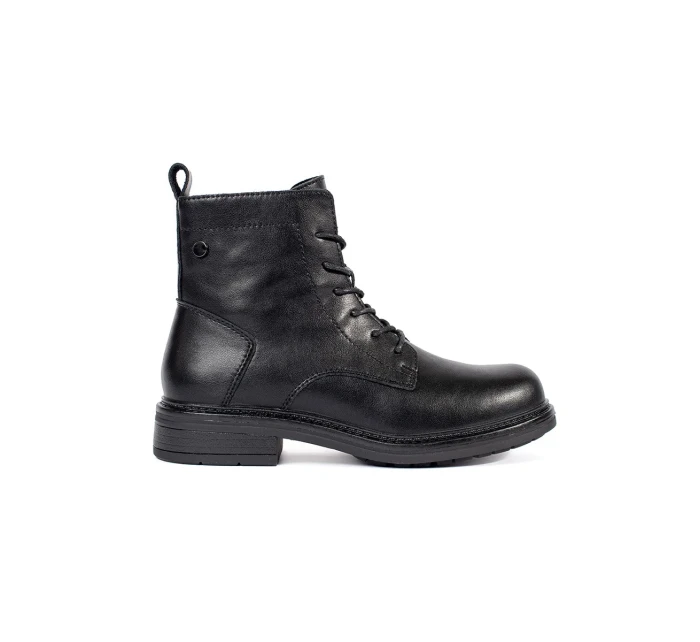 Komfortní kotníčkové boty dámské černé na širokém podpatku Komfortní kotníčkové boty dámské černé na širokém podpatku