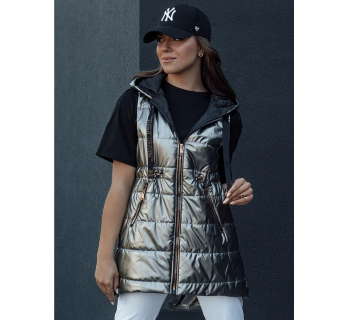 Dámská prošívaná vesta PIXIECODE tmavě šedá FashionStreet TY4437