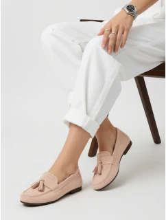 Dámské semišové růžové mokasíny model 21996161 - Dstreet