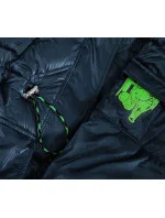 BŁYSZCZĄCA PIKOWANA KURTKA DAMSKA ZIMOWA GRANATOWA model 21242415 - MENGERZI