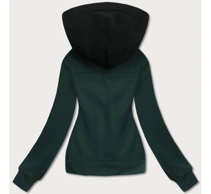Tmavě zelená krátká dámská rozepínací mikina model 21224413 - LHD