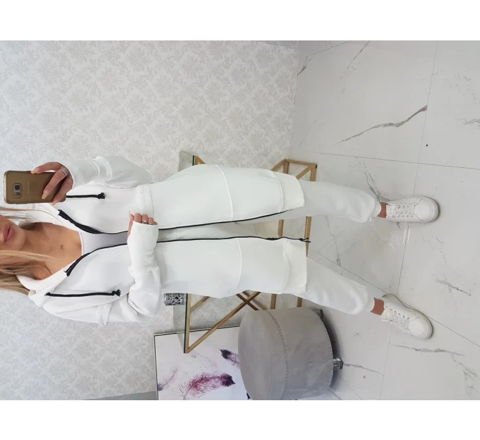 Hřejivá souprava s dlouhou mikinou ecru