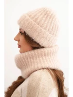 Dámský komplet čepice a šály zimní s ozdobným béžový model 21461112 - K-Fashion Dámský komplet čepice a šály zimní s ozdobným béžový model 21461112 - K-Fashion