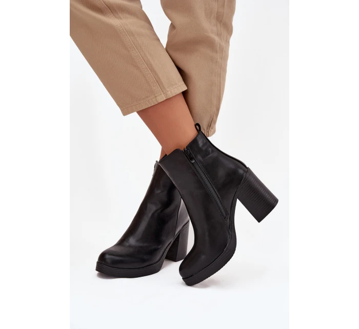 Dámské botky na sloupku – černé Ryselle Dámské botky na sloupku – černé Ryselle