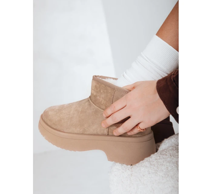 Dámské sněhule na silné podrážce béžové FashionStreet ZY1289