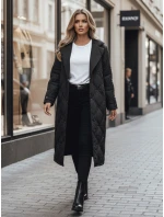 Dámský prošívaný dlouhý kabát TRENDIFY černý FashionStreet TY4378z