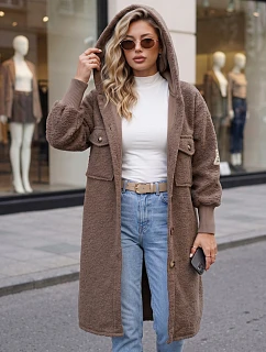 Płaszcz damski długi z kapturem fango model 22371861 - FashionStreet