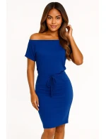 model 21083443 Sportovní šaty s krátkým rukávem a kapsami chrpově modré - numoco