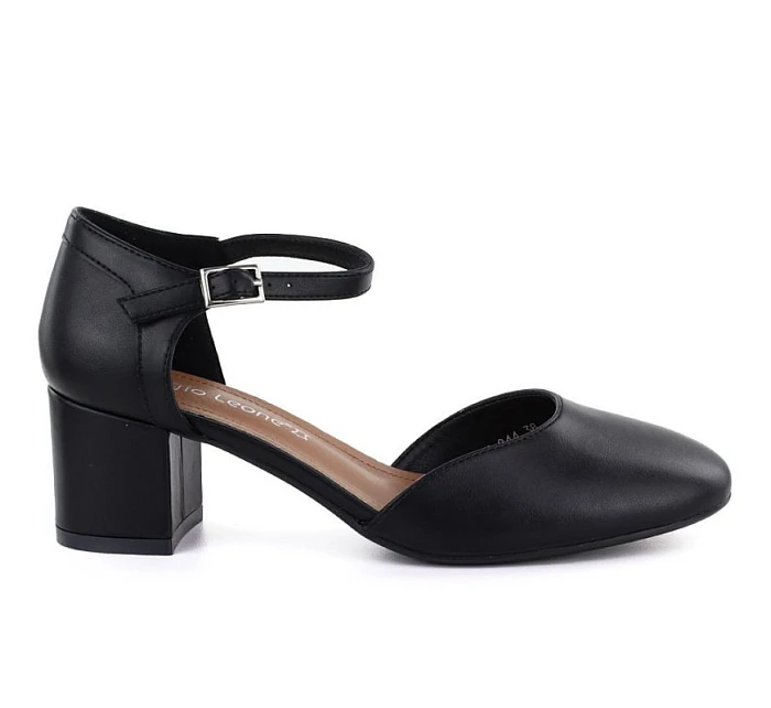 Dámské černé sandály na jehlovém podpatku Sergio Leone SK844 Dámské černé sandály na jehlovém podpatku Sergio Leone SK844