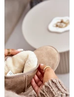 Dámské semišové sněhule na platformě nad kotníkem béžové Rianaella Dámské semišové sněhule na platformě nad kotníkem béžové Rianaella