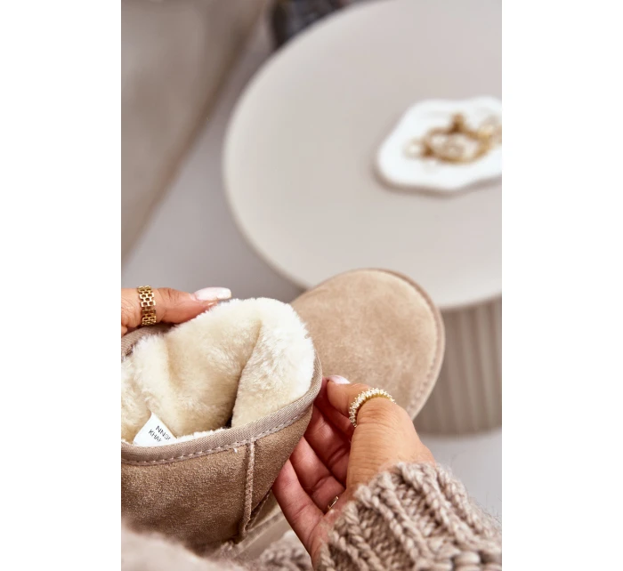 Dámské semišové sněhule na platformě nad kotníkem béžové Rianaella Dámské semišové sněhule na platformě nad kotníkem béžové Rianaella