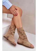 Zazoo Dámské Semišové Sandály S Na Zip Béžové model 21682066 - Boto Zazoo Dámské Semišové Sandály S Na Zip Béžové model 21682066 - Boto