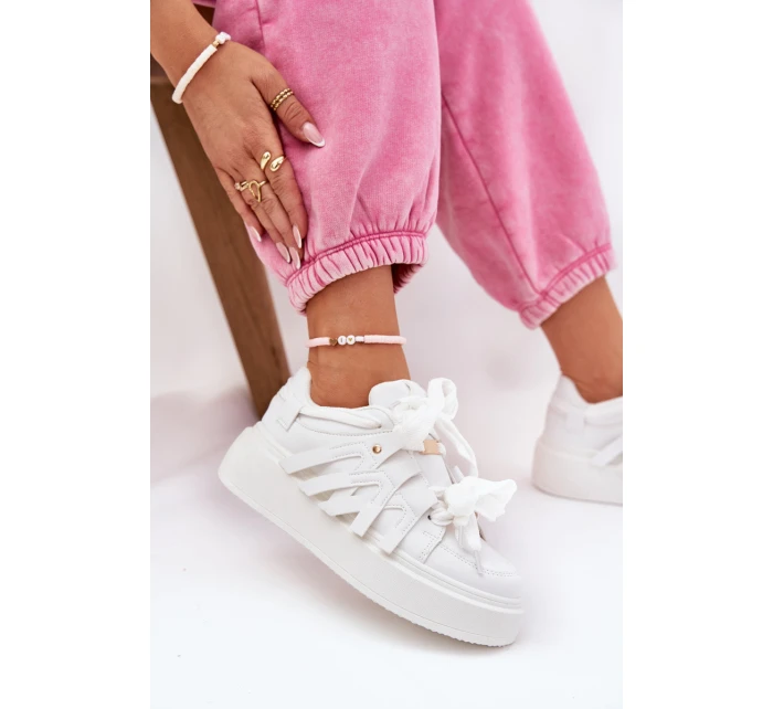 Eko Kožené Tenisky Na Platformě Bílé Penolle Eko Kožené Tenisky Na Platformě Bílé Penolle