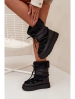 Dámské Sněhule S Kožešinou A Šněrováním Na Platformě Černé model 21705611 - Boto Dámské Sněhule S Kožešinou A Šněrováním Na Platformě Černé model 21705611 - Boto