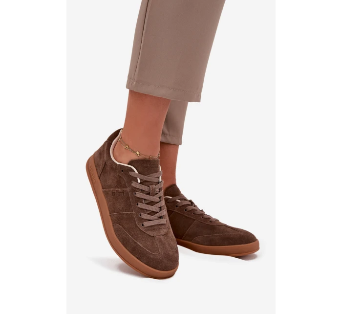 Dámské semišové sneakersy Big Star SS274676 HI-POLY SYSTEM Hnědé Dámské semišové sneakersy Big Star SS274676 HI-POLY SYSTEM Hnědé