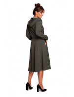 Rozšířené šaty se a kapucí černé model 17636564 - BeWear