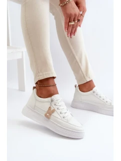 Dámské tenisky Sportovní obuv na platformě s ozdobou, bílá Vinceza