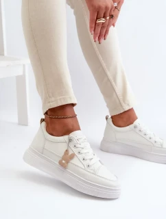 Dámské tenisky Sportovní obuv na platformě s ozdobou, bílá Vinceza