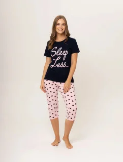 Dámské pyžamo 135/256 tm. modré s růžovou - Karol