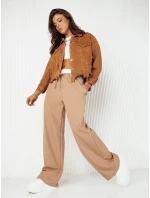 Dámská oversize džínová bunda camel model 21972719 - Dstreet