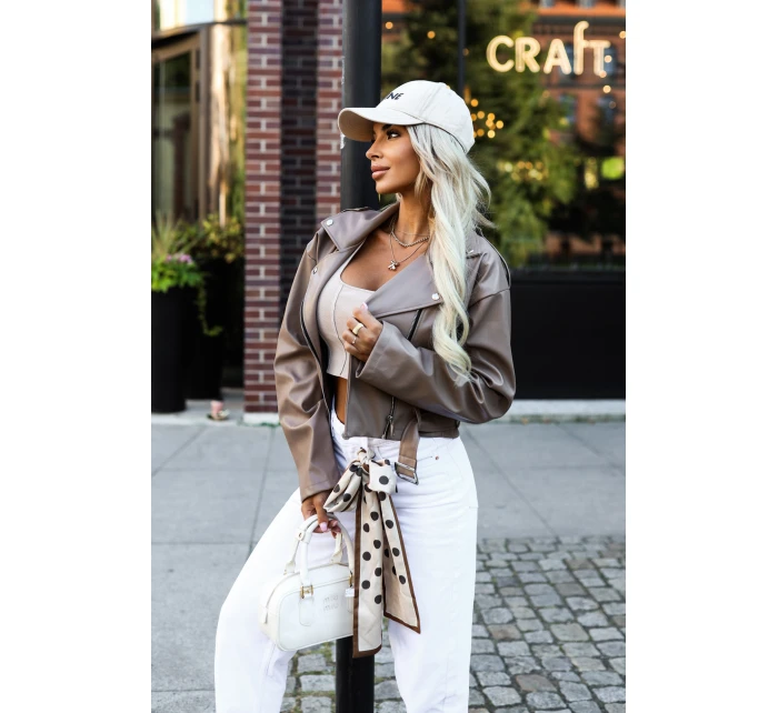 z měkké s páskem a asymetrickým zipem cappuccino model 21322452 - numoco basic