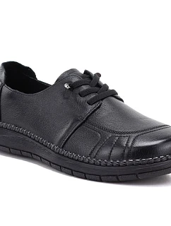Pohodlné černé dámské kožené polobotky model 22343181 - VINCEZA