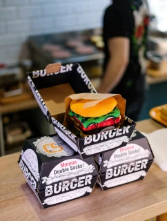 Ponožky s potiskem hamburgeru – sada 2 párů unisex v originálním balení