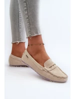 Dámské Mokasíny Z Eko Kůže Světle Bežové model 21660889 - Boto Dámské Mokasíny Z Eko Kůže Světle Bežové model 21660889 - Boto
