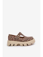 Semišové Polobotky S Přezkou V Panteře Zazoo 20183 Hnědé