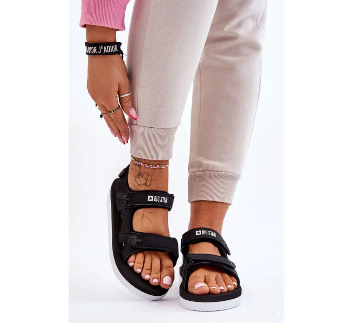 Dámské sportovní sandály na platformě Big Star LL274789 Černé Dámské sportovní sandály na platformě Big Star LL274789 Černé