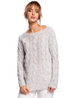 Svetr s výstřihem Bateau M511 šedý - Moe