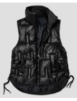 Černá krátká dámská vesta se stahovacími boky model 21463543 - S'WEST
